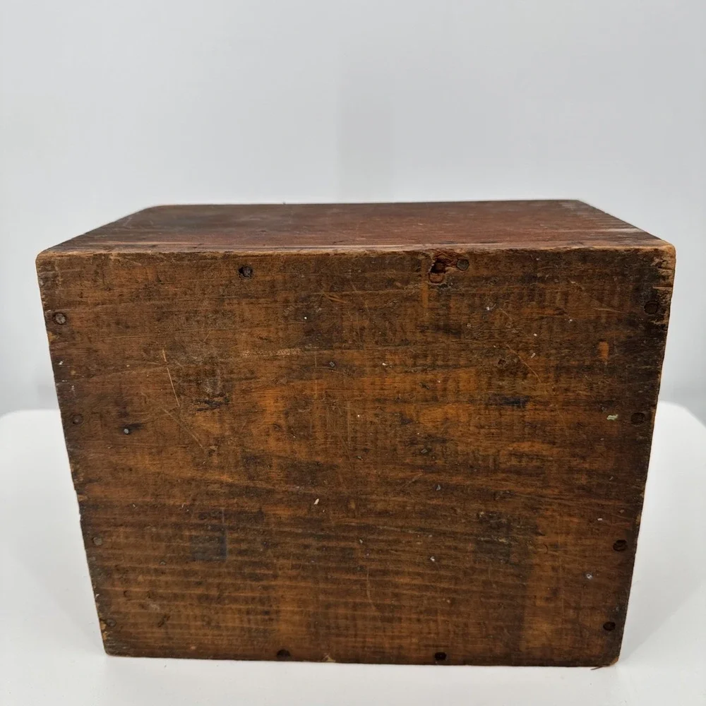 ANTIQUE SLIDE LID CANDLE Solid Wood Box DOCUMENT BOX Dry Finish